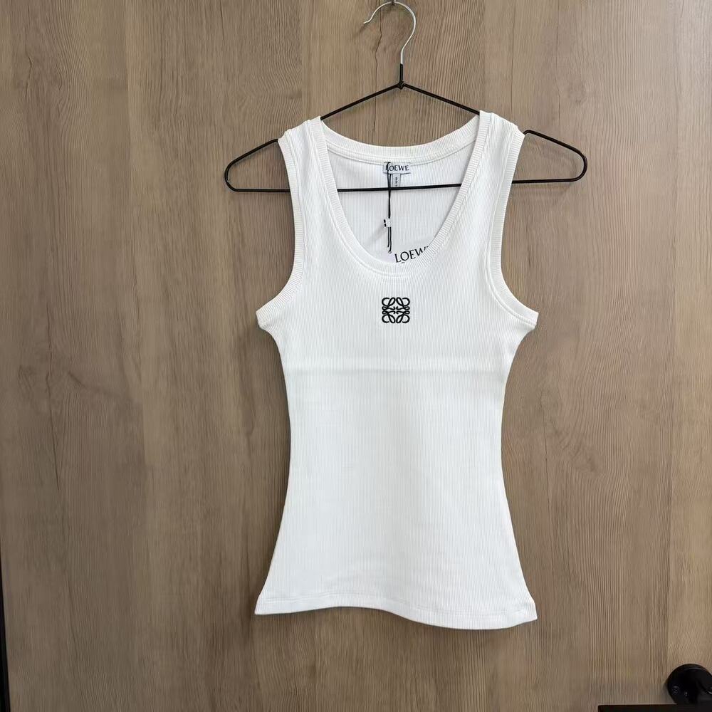 Loewe white fitted tank top